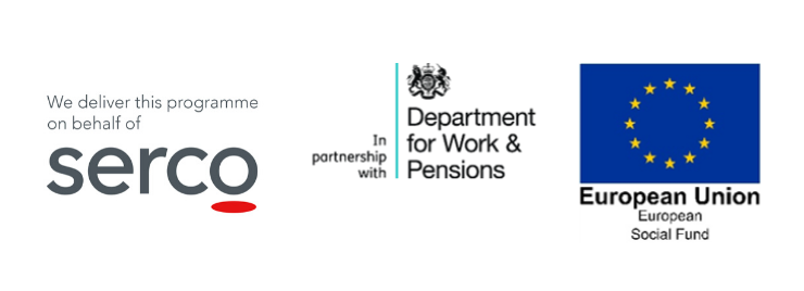 Serco, DWP and ESF logos